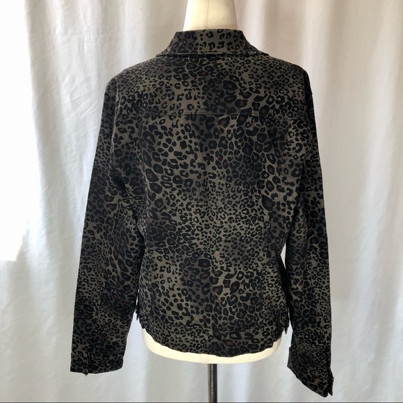 NWT Nine West Sarah Jean Jacket leopard print (wild one) stretch twill XL - Picture 5 of 10